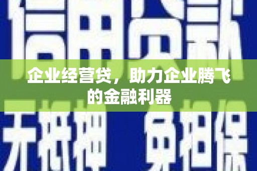 阿尔山企业经营贷，助力企业腾飞的金融利器