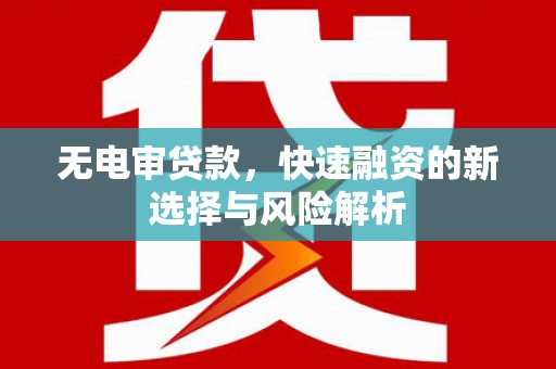 阿尔山无电审贷款，快速融资的新选择与风险解析